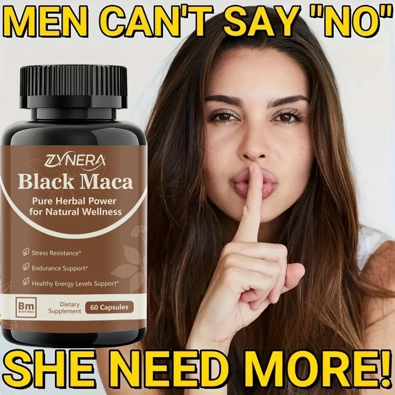 

Powerful Black Maca Capsules Testosterone Booster for Men Increase Strength Stamina Energy Enhance Immunity Supplement Big 18