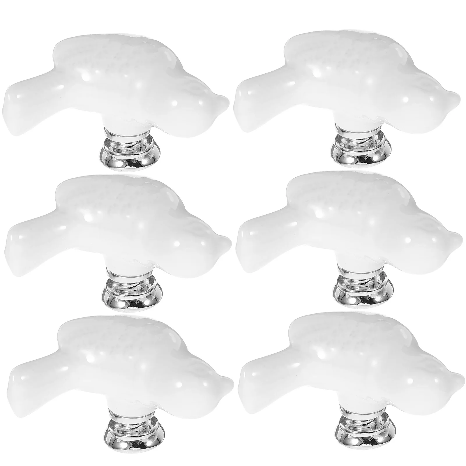 

6Pcs Ceramic Drawer Pulls Cartoon Style Single Hole Easy Install Cabinet Handles Kitchen Cupboard Door Knobs Furniture Hardware