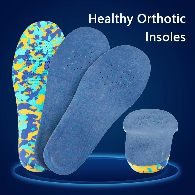 Kids Orthotic Shoe Insoles with Arch Support EVA Foam Inserts for Flat Feet Plantar Fasciitis Children's Running Foot Care Cushi