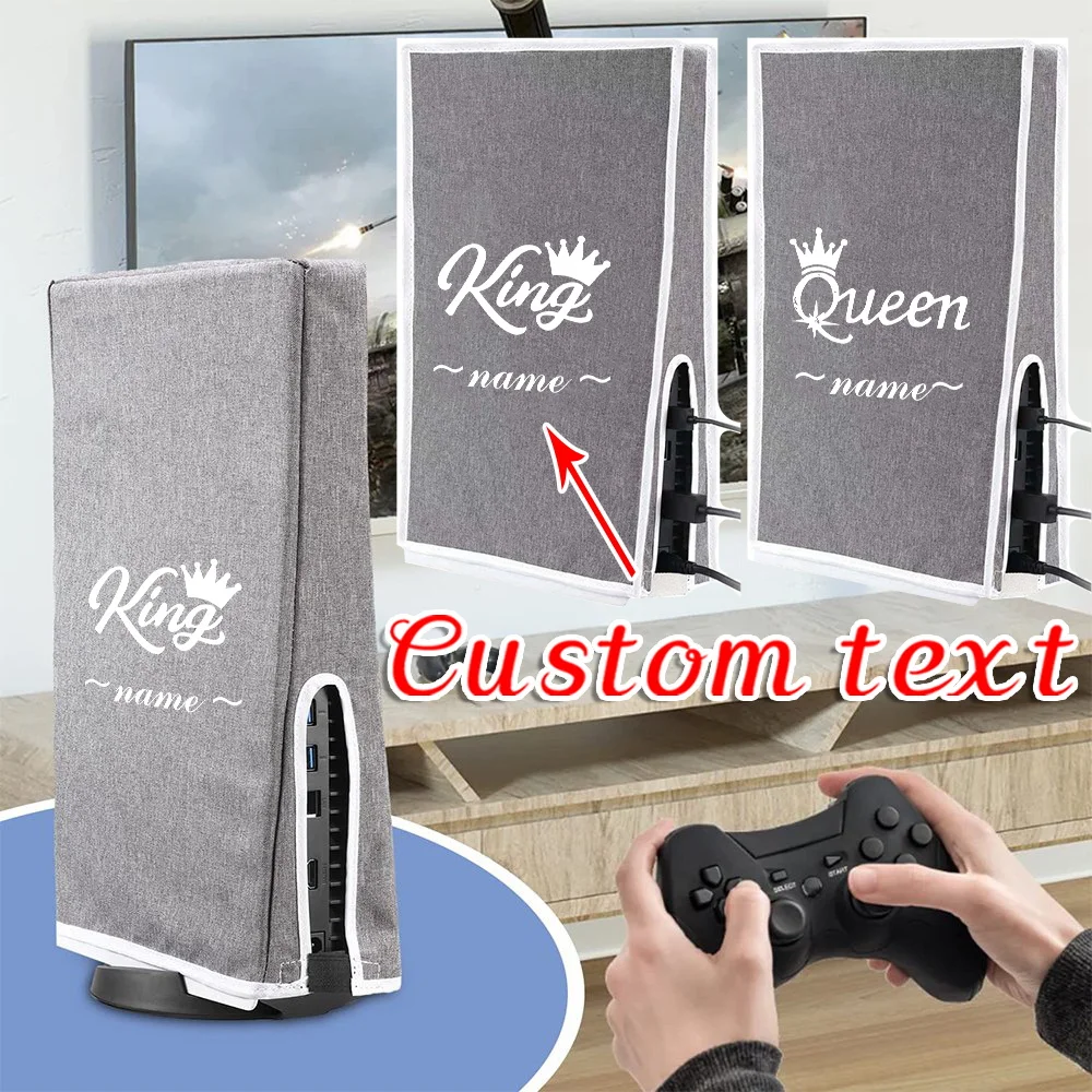 

Customized Name Grey PS5 Game Console Dust Cover Protective Cover Waterproof and Dustproof Shell Protective Cover