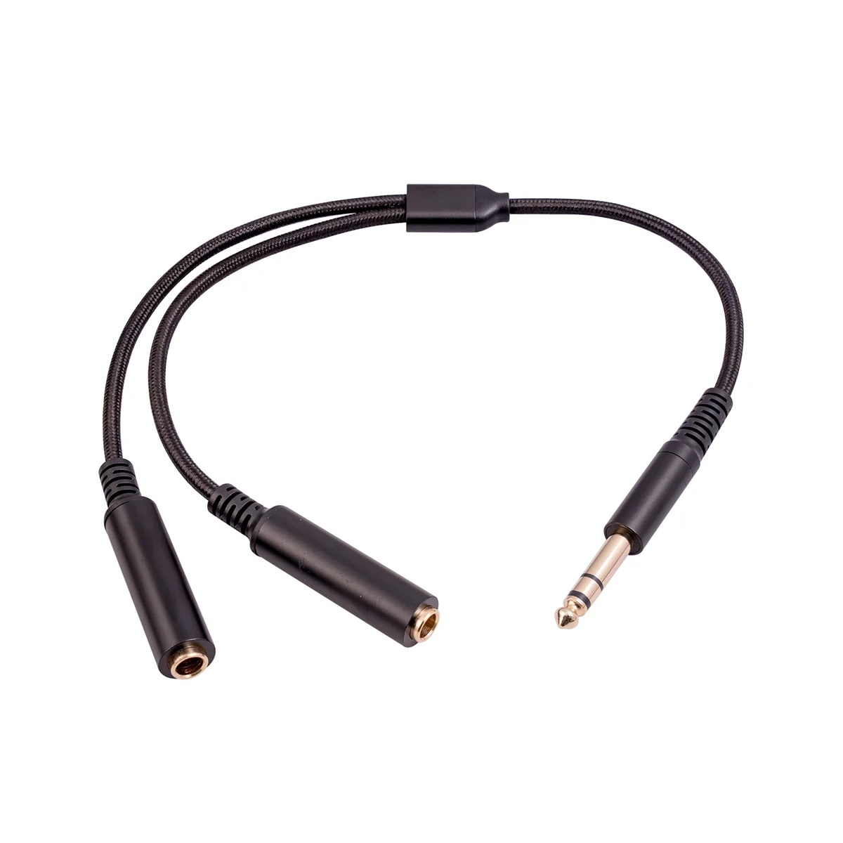 สายอะแดปเตอร์สัญญาณเสียง6.35มม. ตัวผู้ถึง2มม. ตัวเมีย6.35มม. 1/4ปลั๊ก6.35มม. สำหรับสายลำโพงสเตอริโอตัวแยก Y ขนาด6.35มม.