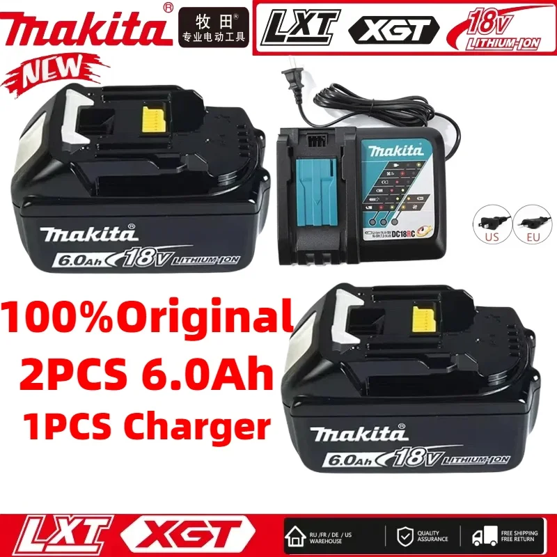 For Makita Original 18V 6.0Ah/5.0Ah for Makita 18V Battery BL1815 BL1830 BL1860 Replacement Lithium Battery for DTW700 DTW285