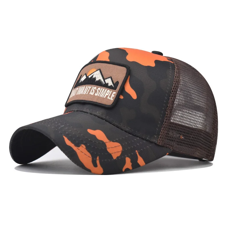 Camouflage Baseball Cap for Men Women Summer Outdoor Mesh Breathable Sports Snapback Streetwear Hip Hop Dad Trucker Visor SunHat