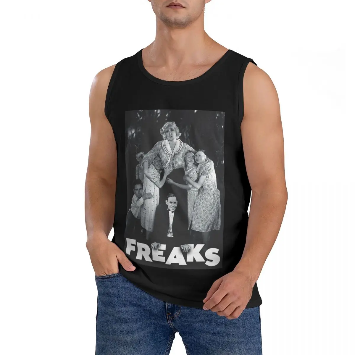 100% Cotton Freaks 1932 Gobble We Accept Her One Of Us Sleeveless T-Shirt Men Workout Sports Clothing Tops Men's Crew Neck Vest