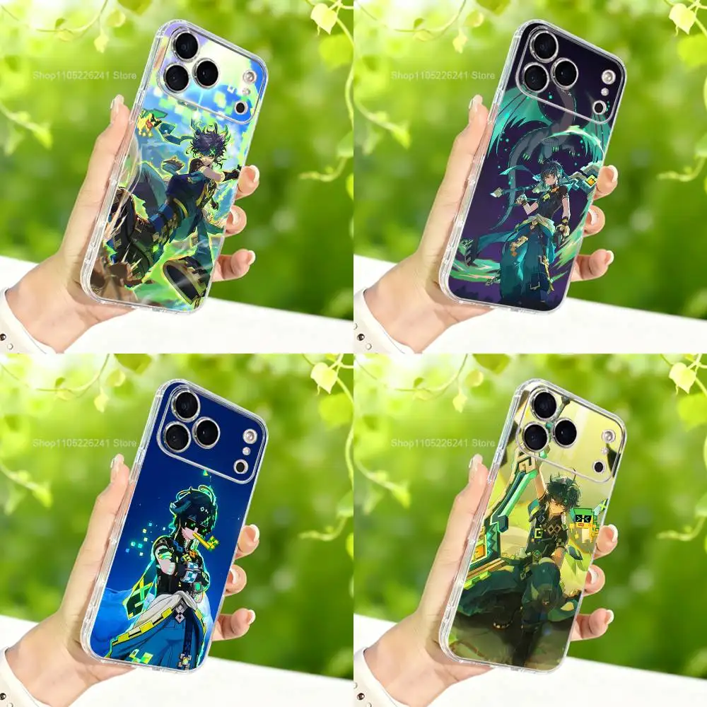 

K-kinich Genshin Impact Phone Case For iPhone 14,13,12,11,17,16,15,Pro,Max,Plus,X,XS,XR,SE,Mini Transparent Soft Cover