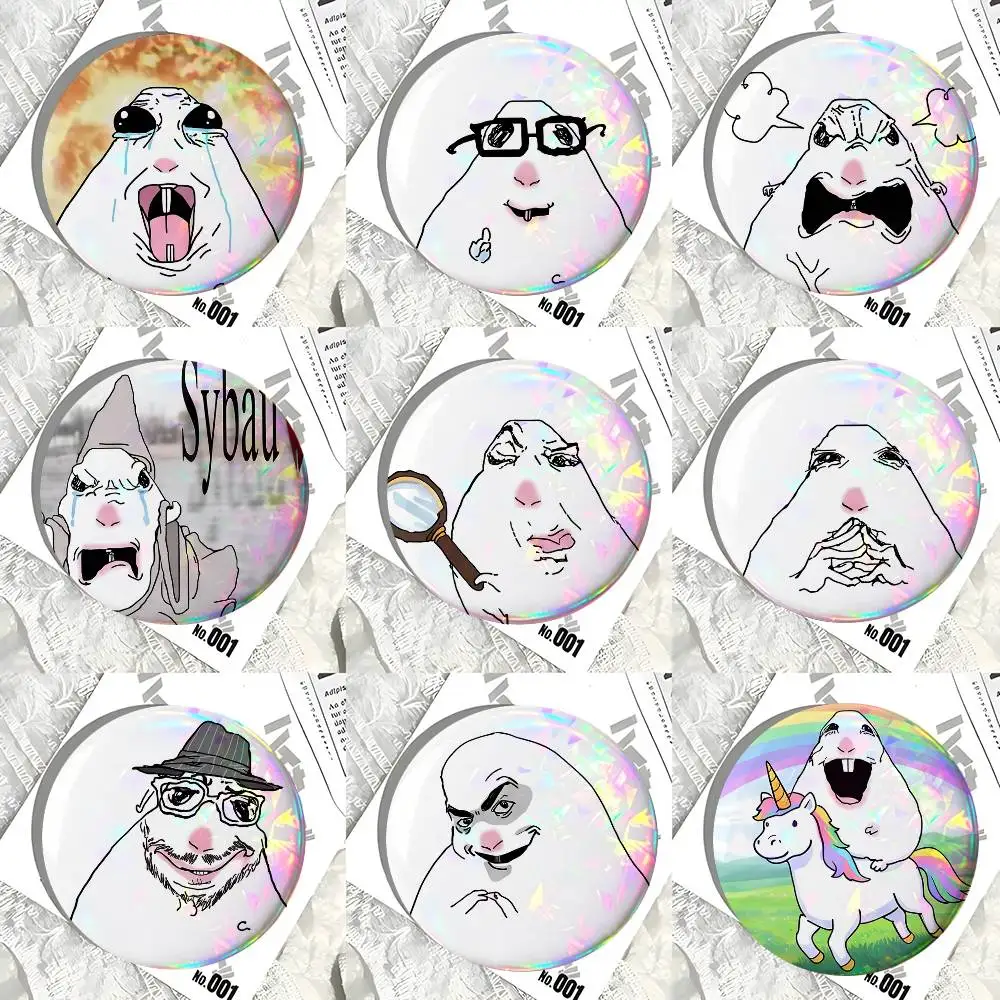 Creative Funny Hamster Meme Round Badge Lapel Pin Backpack Clothing Jewelry Accessories Gift Brooch