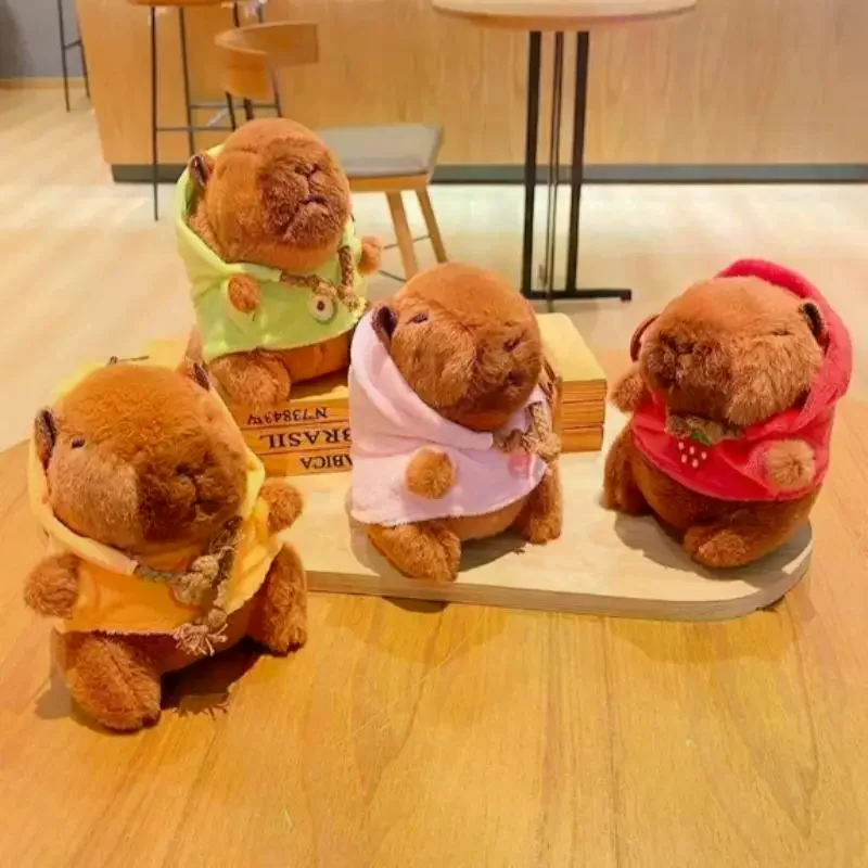 Creativo Capibara Portachiavi in peluche Animale del fumetto Bambola di pezza Borsa Ciondolo Zaino Decorazione appesa Portachiavi adorabili Regali