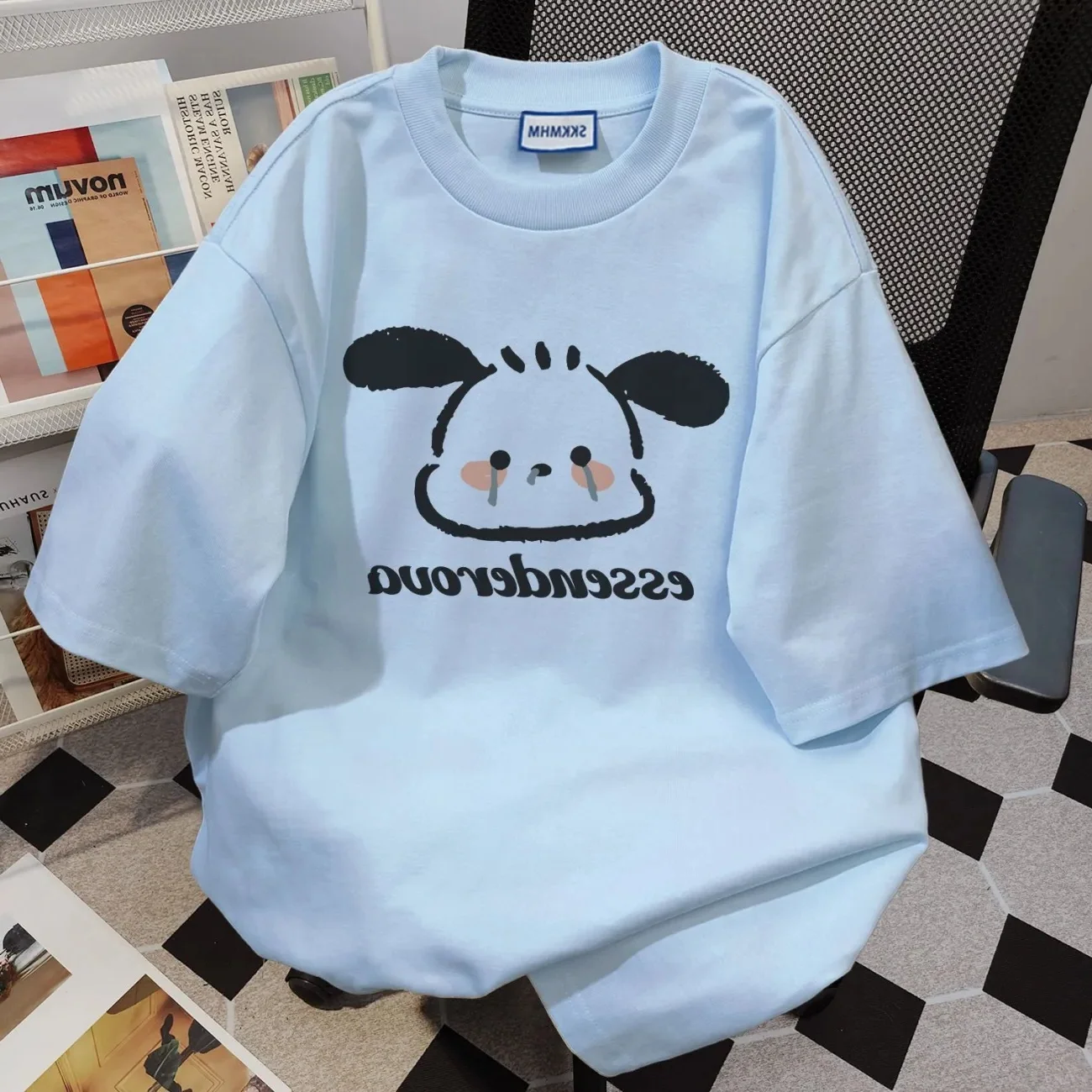 

plus Size 300 Pounds Summer Cartoon Print Short Sleeve Women's Loose Versatile round Neck Half Sleeve Top T-Shirt Korean Styl...