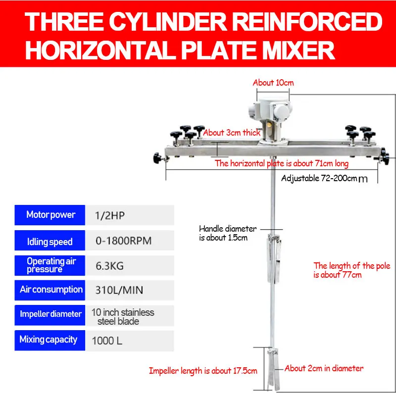 Imagem -03 - Comercial Barril Tambor Agitador com Suporte Hanger Agitador de ar Pneumático Ibc Tanque Mixer Machine Tonel 1000l