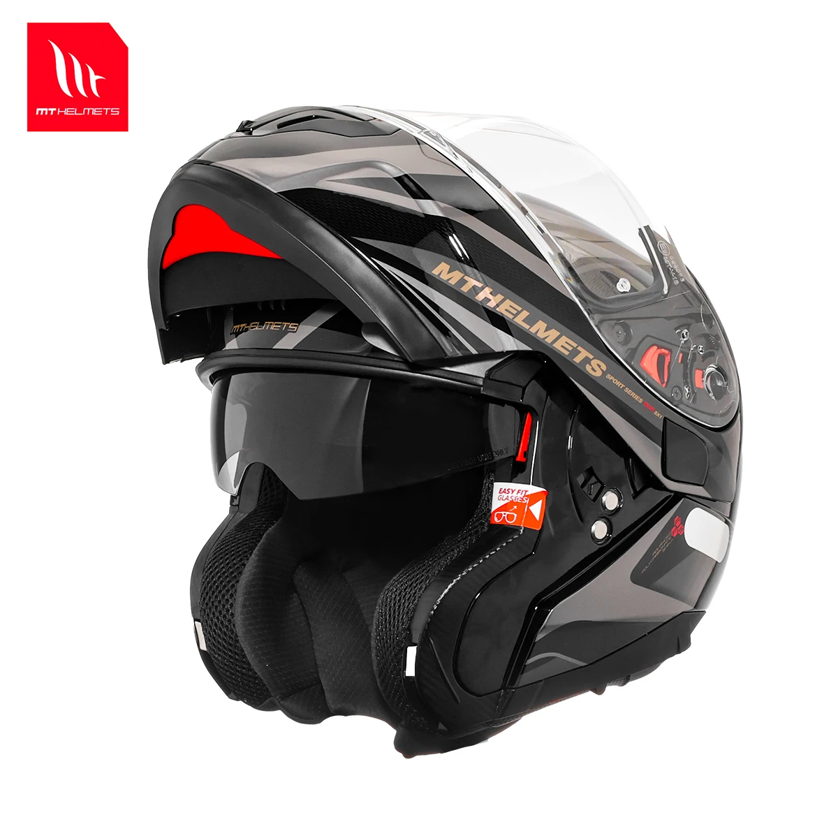 New Flip up Helmet Gloss/Matt Motorcycle Mt Atom Sv M-4Xl Color Options Original Helmets Double Visors for Motorcross Abs Shell