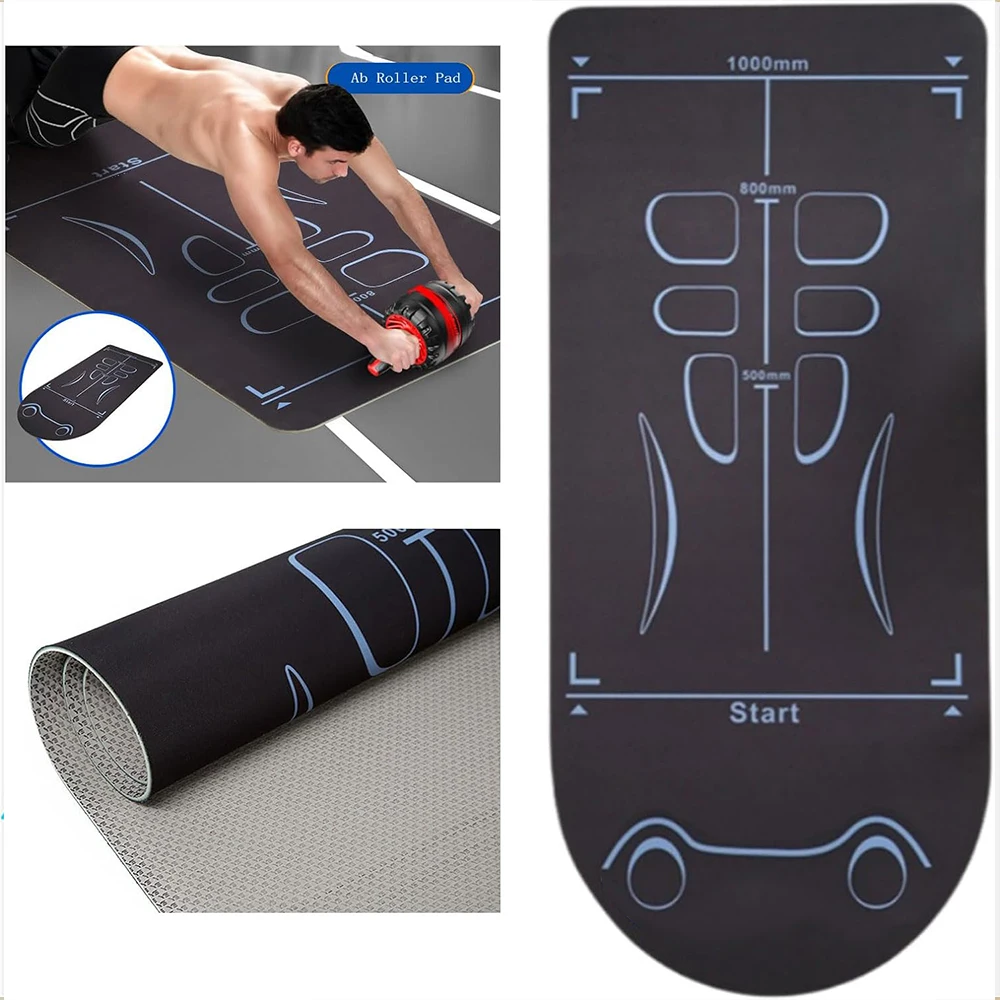 Yoga Mat Men\'s Fitness Mat Exercise at home Roller Wheel Belly Workout  Professional Non-slip Gym Exercise Mat