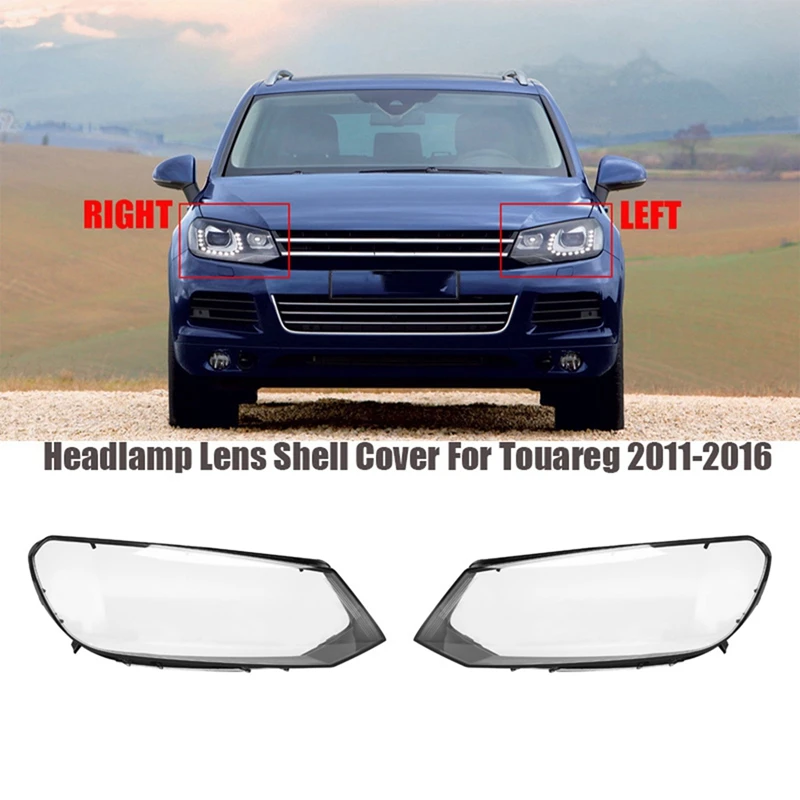 

Car Halogen Headlight Cover Head Light Lamp Lens Auto Shell Cover For-Volkswagen Touareg 2011-2016