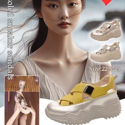 OOTD Increase 6cm Height All-Match Open-Toe Thick-Soled Sandals Breathable Non-Stuffy Women's Shoes Summer Breathable Casual