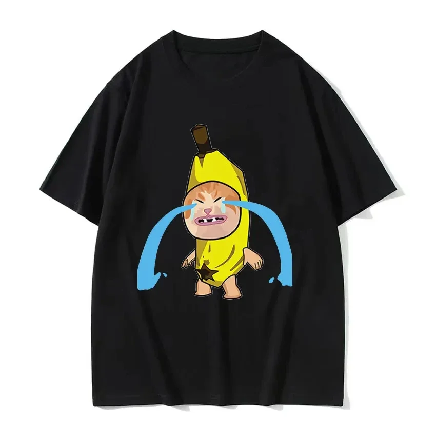 Men Women Modal Cotton Short Sleeve Tshirt Summer Fashion Tops TeeFunny Sad Banana Cat Crying Happy Happi Meme Print T Shirt