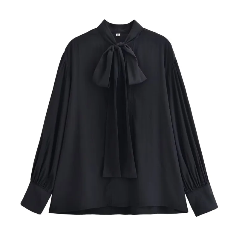 Frauen Bogen Dekoration Hemd Herbst Neue Lange Ärmeln Lose frauen Shirts Casual Chic Weibliche Kleidung Blusen