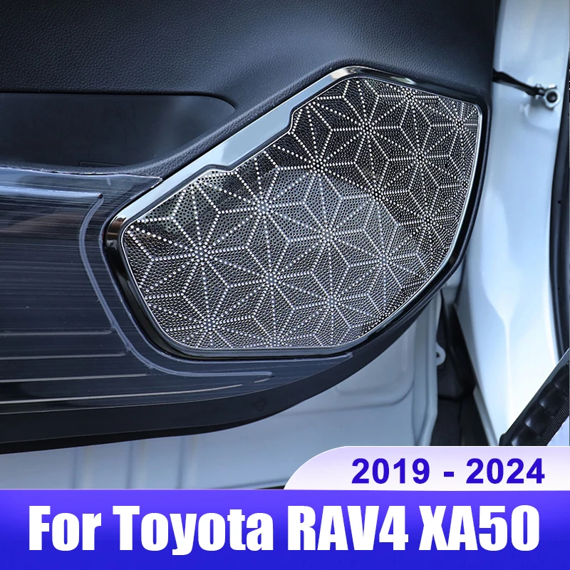 

For Toyota RAV4 2019 2020 2021 2022 2023 RAV 4 XA50 Hybrid Car Door Audio Speaker Trim Cover tainless Steel Accessories