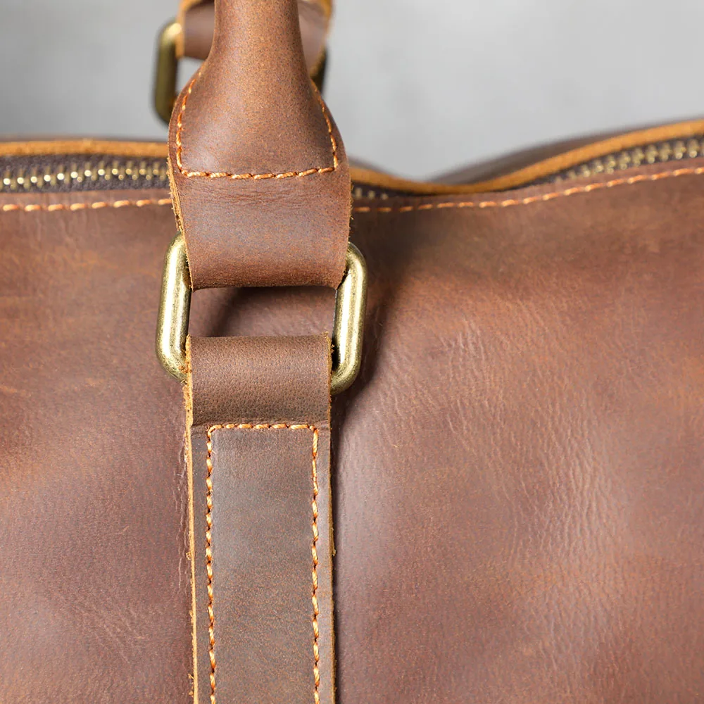 S.WORKER Vollnarbenleder-Reisetasche Große Kapazität Weekender-Reisetasche Echtleder-Sporttasche für Herren – Detail 21