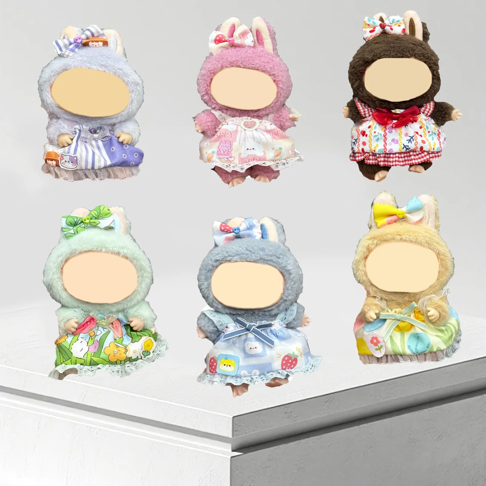 

Cute Mini Plush Doll'S Clothes Outfit Only Clothing Accessories For 17cm Labubu Dolls Sweater Hoodie Clothing DIY Kids Gifts