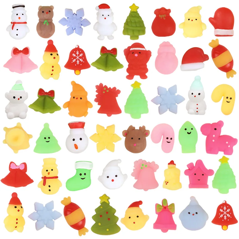 

12/36Pcs Christmas Mochi Squishy Kids Favors Gift Fidget Toys Santa Snowman Xmas Tree Stocking Stuffer 2026 New Year Party Decor