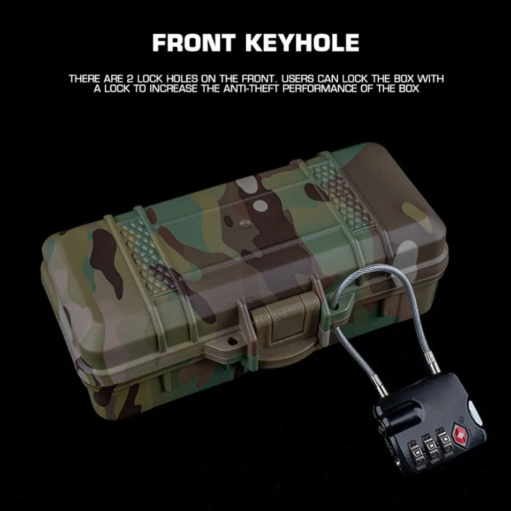 Scatola impermeabile antiurto per esterni con cuscinetti di protezione in spugna Torcia tattica per riporre la torcia da campeggio Cassetta degli attrezzi di sopravvivenza 15,2 * 6,3 cm