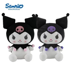 25cm Sanrio Black Cartoon Sitting Kuromi Pillow Plush Toy Cartoon Soft Fill Animal Strawberry Melody Doll Girl Birthday Gift