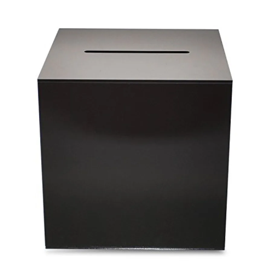 

Premium Acrylic Cube Donation Box with Deluxe Rear Open Door and Cam Lock Suggestion Box