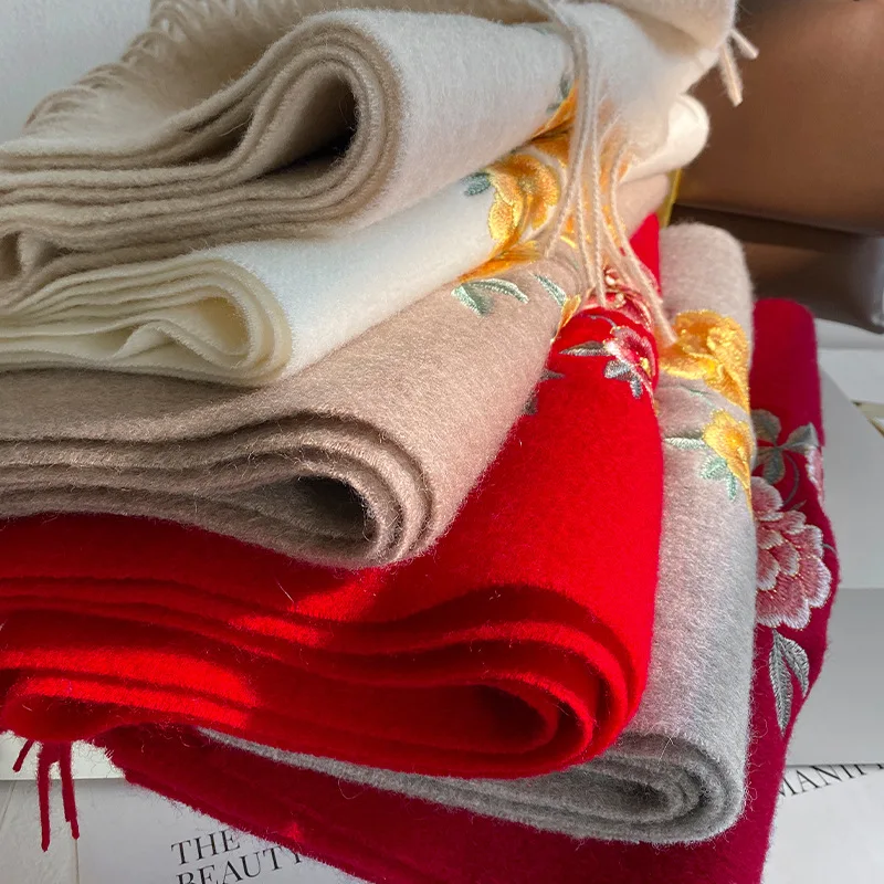 

Зимний шарф из 100% шерсти для женщин, длинные теплые кашемировые шарфы, хиджаб, однотонная женская шаль, женская бандана из пашмины, шарфы на голову, новинка