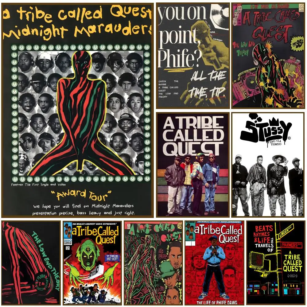 A Tribe Called Quest Band ATCQ Poster Self-adhesive Decal Living Room Bedroom Party Bar Decor Moisture-proof Fade-resistant HD