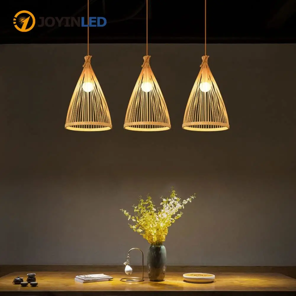 

Подвесной светильник JOYINLED в японском стиле из бамбука, E27 LED, ручной работы, ваби-саби, для дома, кафе, бара, внутреннего освещения