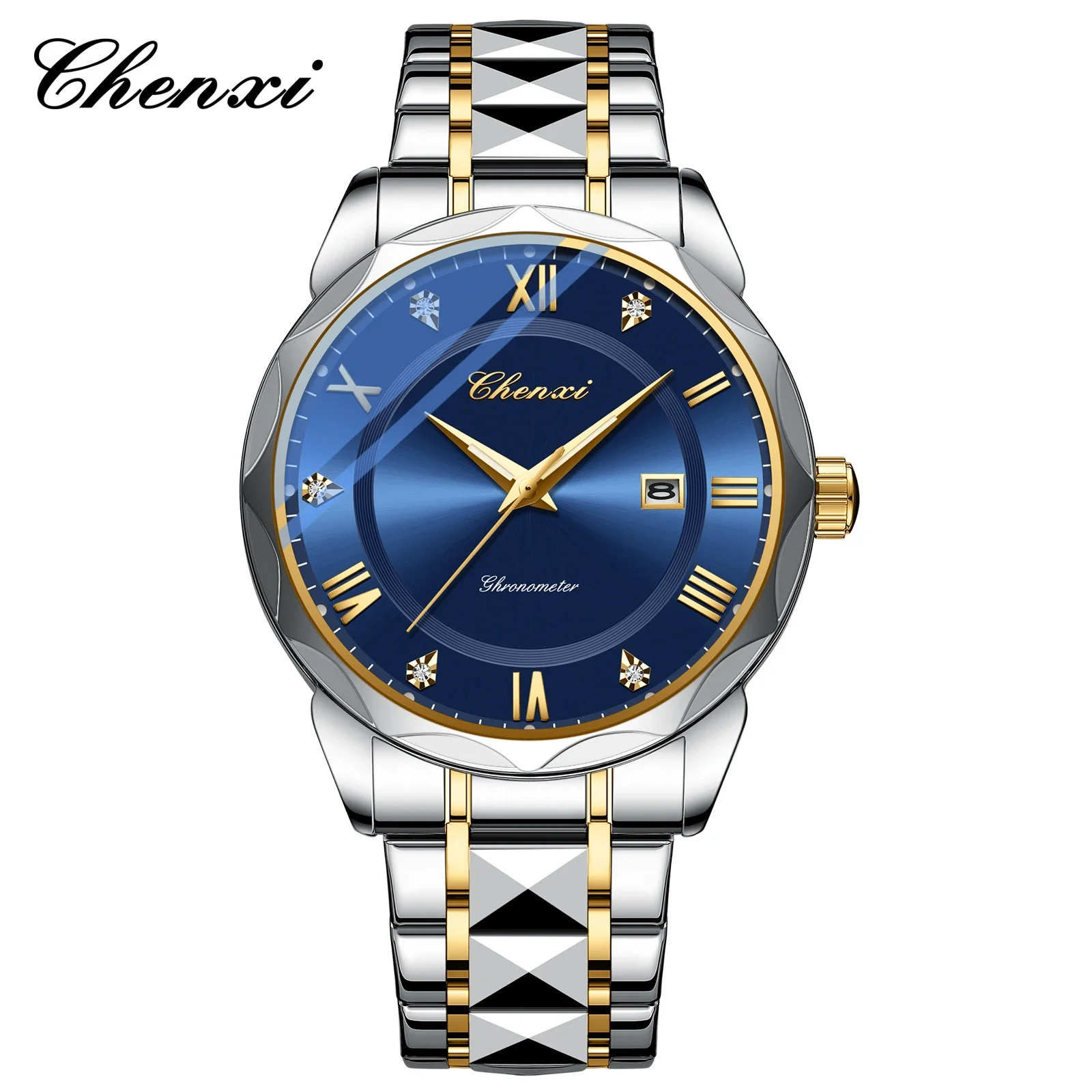 

Chenxi 682, оригинальные кварцевые часы для мужчин, мужские часы Business Simply montre homme, нержавеющая сталь, светящиеся стрелки, дата reloj