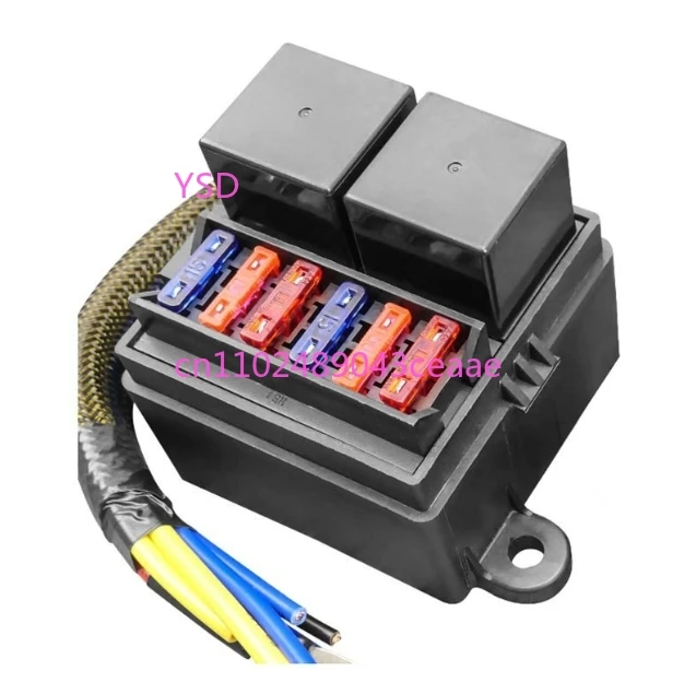 

Two Fuse Relay Box Waterproof Pre wired Holder Block Parts | 14V 6 Atc Fuse Holder 2 Relay Slots For Car Marine RV Boat