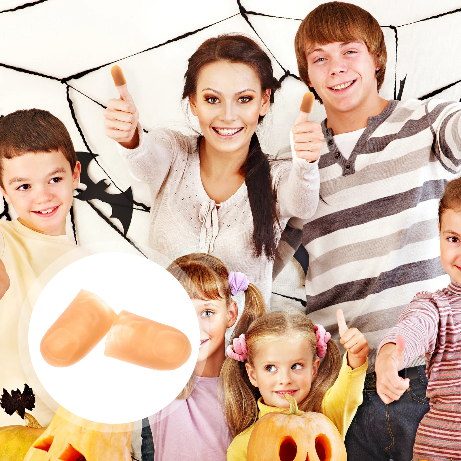 

8Pcs Thumb Plastic Comfortable Fit Super Bright Flashing Finger Lamp Perfect Party Favor Red Light Performance Cover