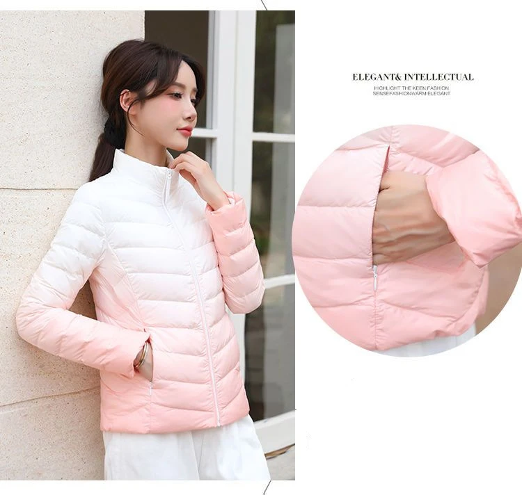 Women Down Jacket Ultra-light Thin 90% White Duck Down Jacket 2024 Autumn Winter Lady Slim Short  Warm Coat Women Outerwear