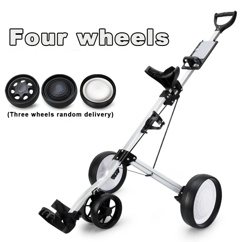PGM Golf Trolley Cart with Brake Golf Cart 4 wheels Push Pull Golf Cart, Aluminium Alloy Foldable Trolley Golf Accessories