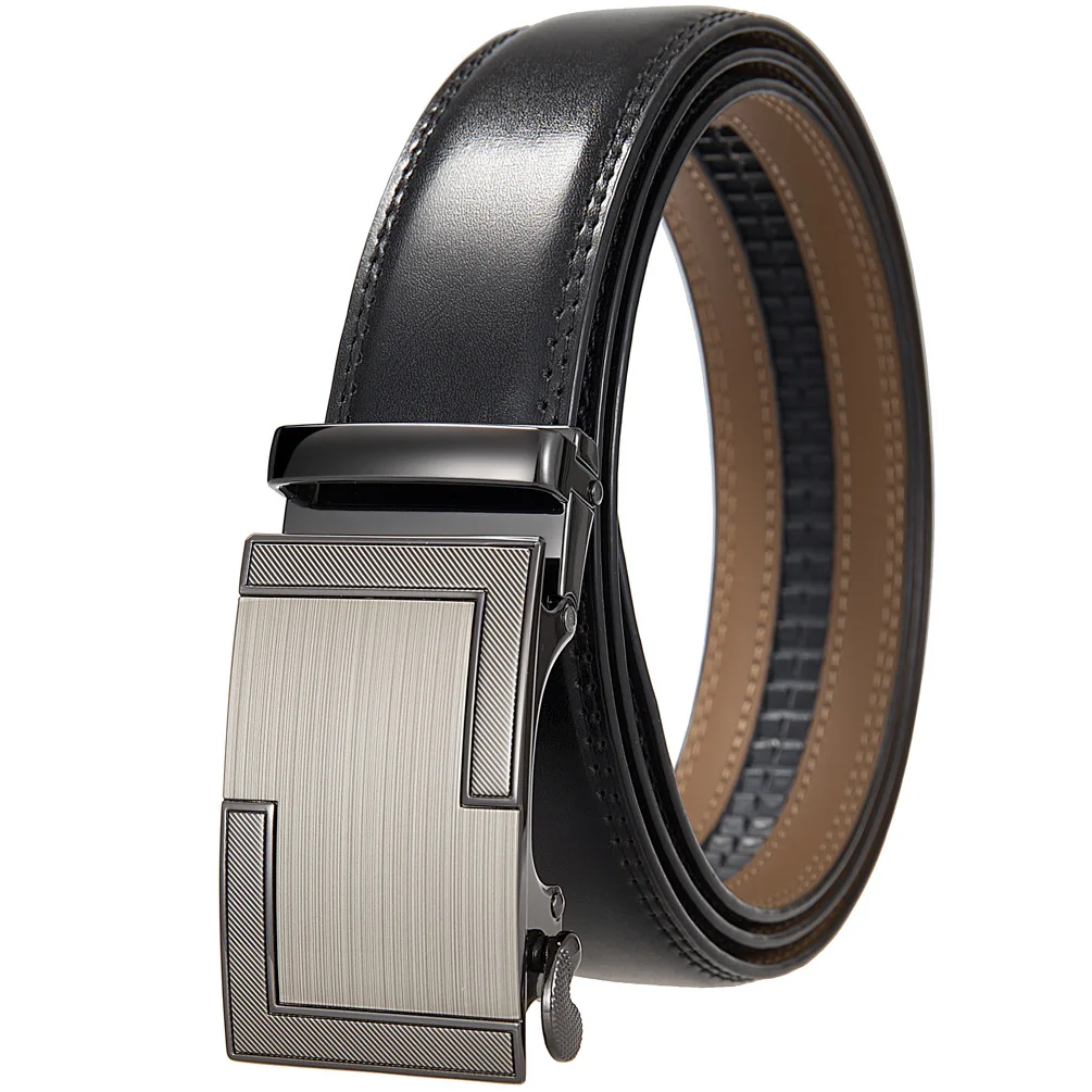 Ceinture en cuir marron pour homme, accessoire de haute qualité, automatique, tendance business décontracté, surintendant, largeur 3.5