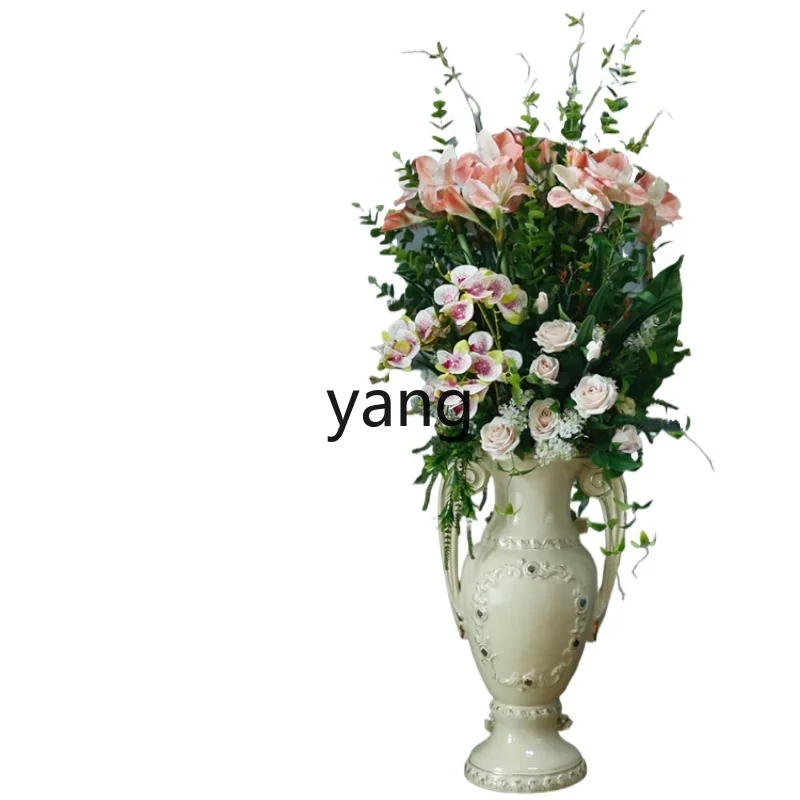 Yjq villa fake flower simulation living room lobby floor-to-ceiling large bouquet of large decorative flower ornaments