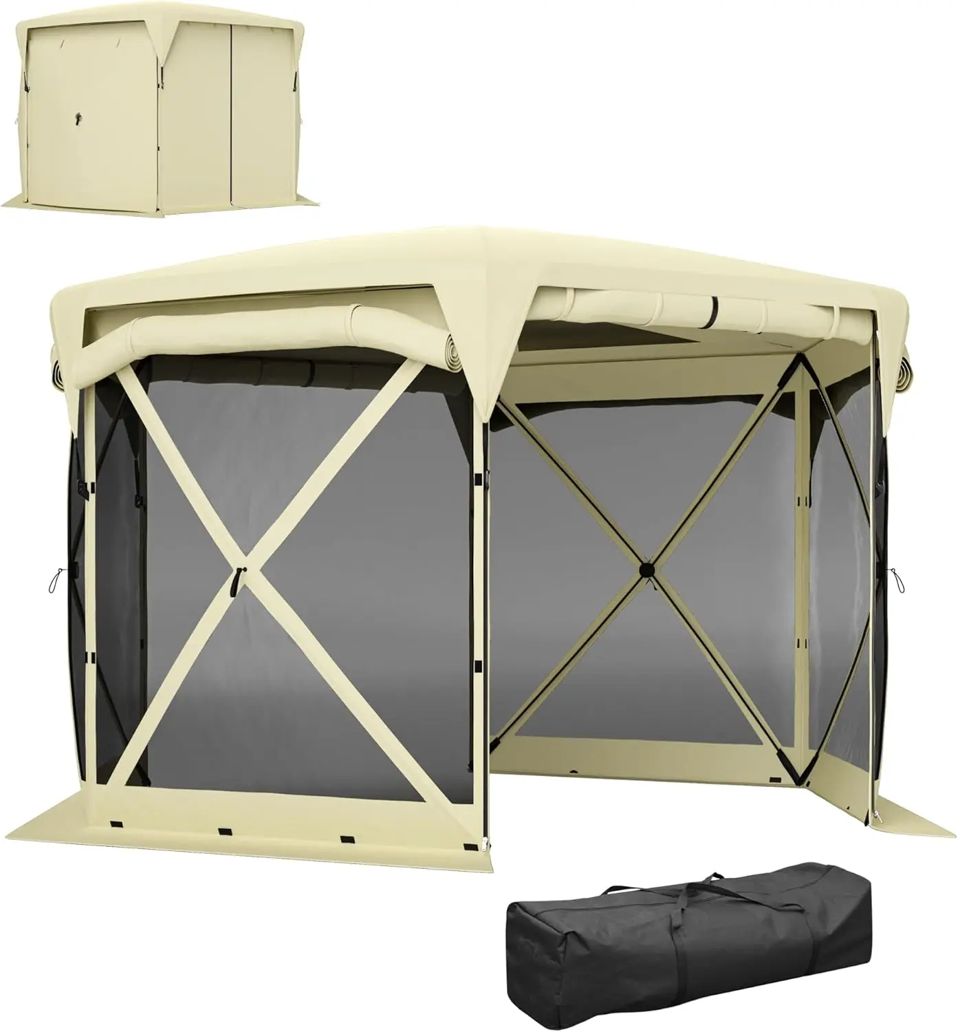 

Outsunny Pop Up Альтанка Screen Tent House, 11 x 11 футов со съемной крышкой на крышу UPF30+, 4 подвижных ветровых панелями и сумкой для переноски для Ca