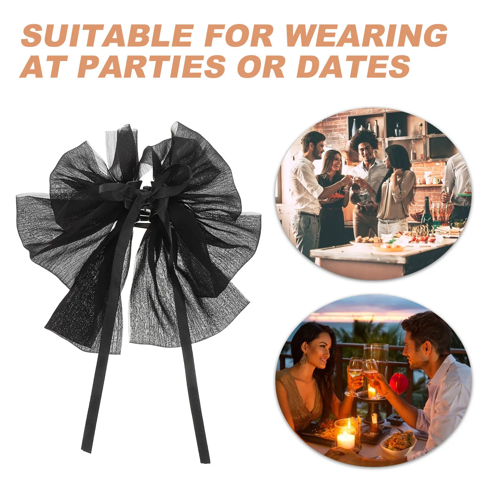 مشبك أنيق على شكل فيونكة كبيرة، إكسسوار شعر أنيق غير قابل للانزلاق للنساء، استخدام متعدد الاستخدامات لمختلف المناسبات، مستلزمات التصميم #6