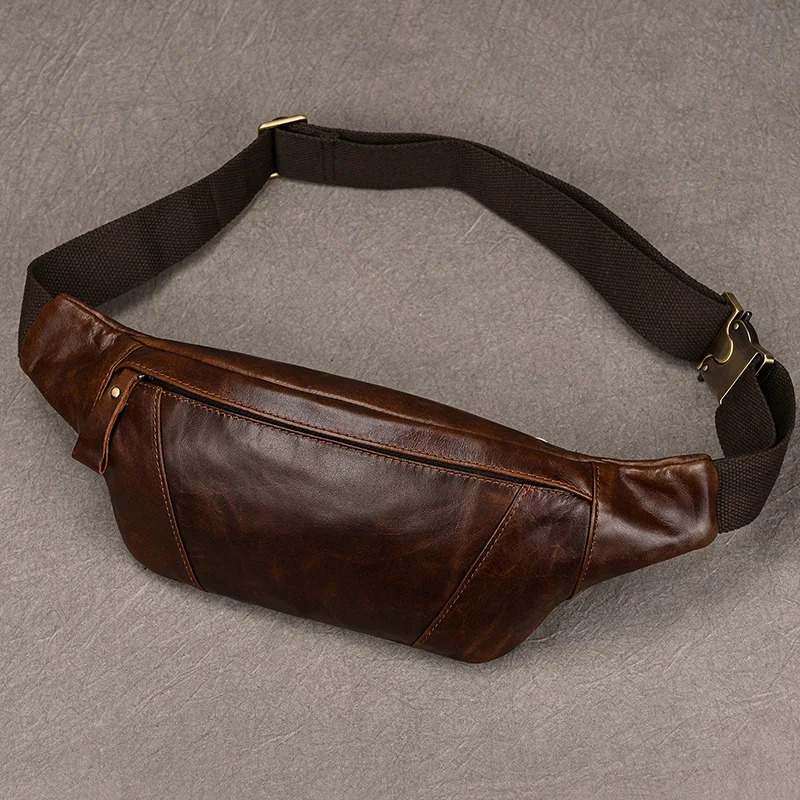 Imagem -06 - Bolsa de Cinto de Couro Retro Cavalo Louco Masculino Pequenos Bolsas de Estilinete Masculino Fanny Pack ao ar Livre Esportes Nova Moda