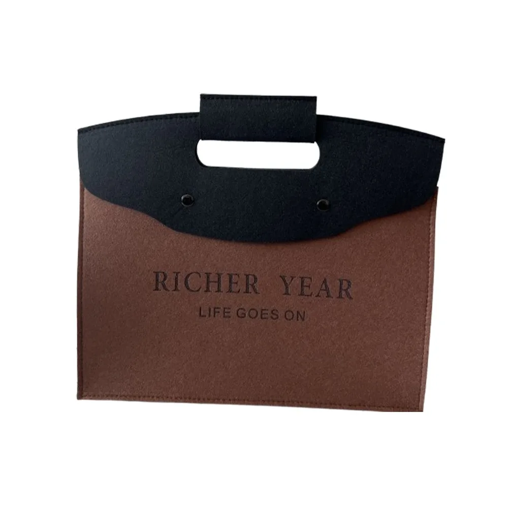 

Blessing Large Capacity Felt Handbag Portable Universal Tote Bag Simple Briefcase Spring Festival