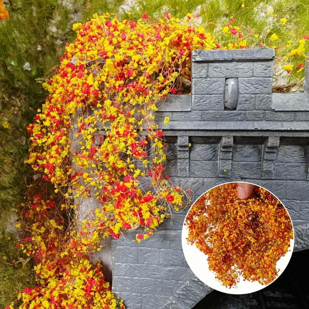 Simulation Ivy Flower Cluster, Miniature Climbing Flower Vines, Diorama Garden Wall Accessories