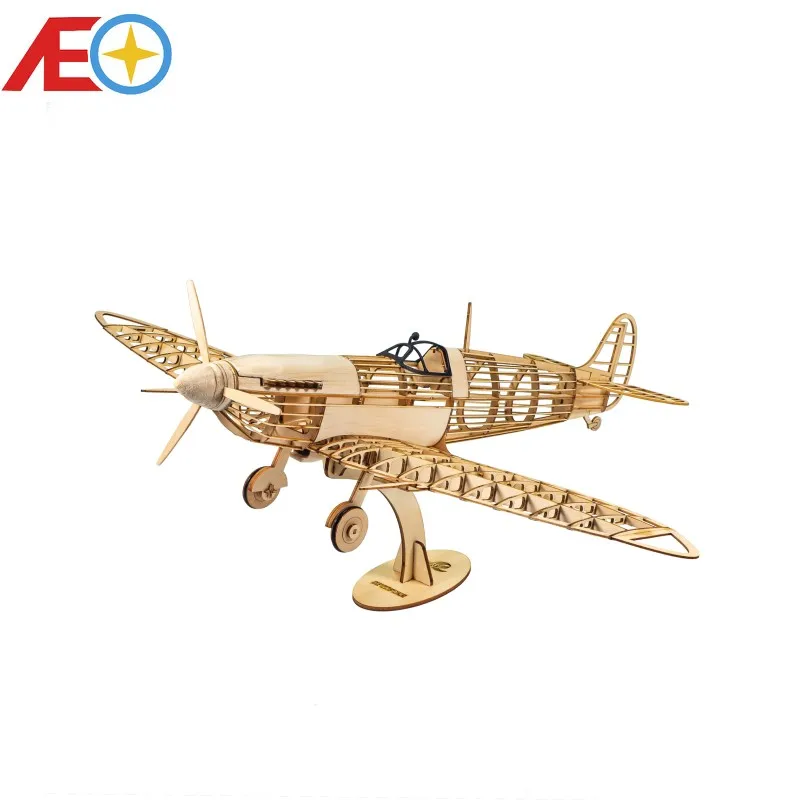 

New 1:25 Spitfire Fighter Static Model DIY Wooden Toys 3D Puzzle Christmas Gift Airplane Model