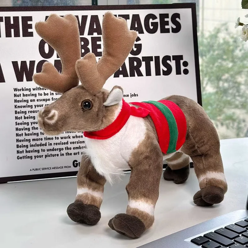 30 سنتيمتر محاكاة الرنة ألعاب من القطيفة عيد الميلاد الغزلان Plushies دمية عيد الميلاد الأيائل لعب لينة عيد ميلاد سعيد زينة عيد الميلاد أفضل الهدايا للأطفال