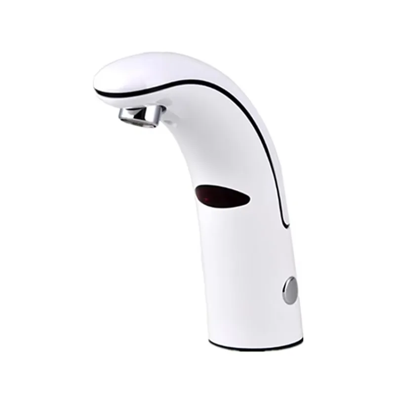 New Style Bathroom white Automatic water tap Sensor Touchless brass basin Faucet