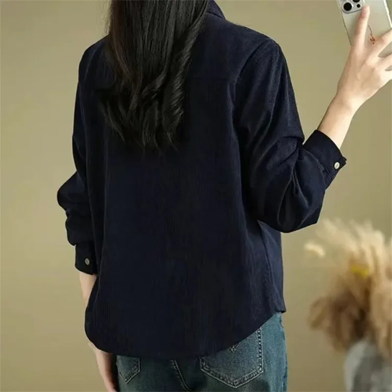

Corduroy Jacket Women's Spring Autumn 2025 New Casual Shirts Long-Sleeved Coat Casual Versatile Outerwear Ladies Overcoat Tops