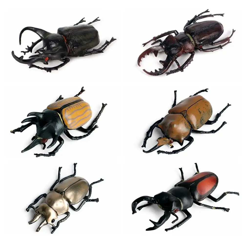 Modelo realista de insectos: Figuras de acción de escarabajo de cuernos largos (Dynastes), insectos salvajes, figuras de insectos realistas.