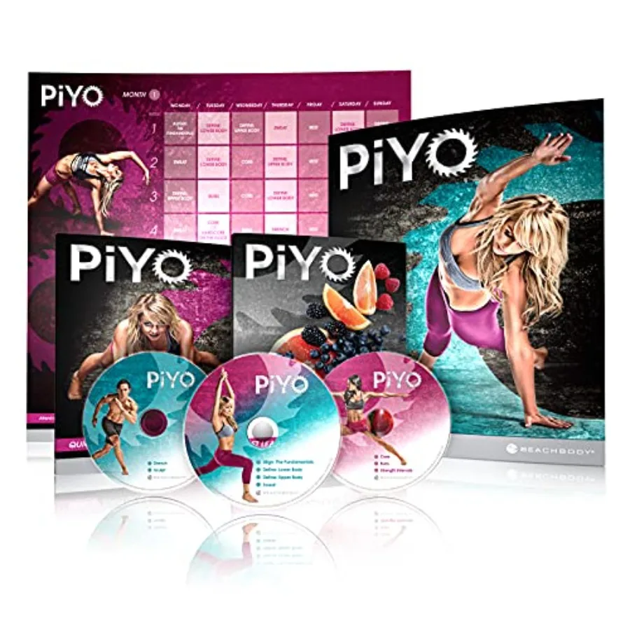 

PiYo Base Kit DVD Workout with Exercise Videos + Fitness Tools and Nutrition Guide Home Gym Bodyweight Workouts Program Meals P
