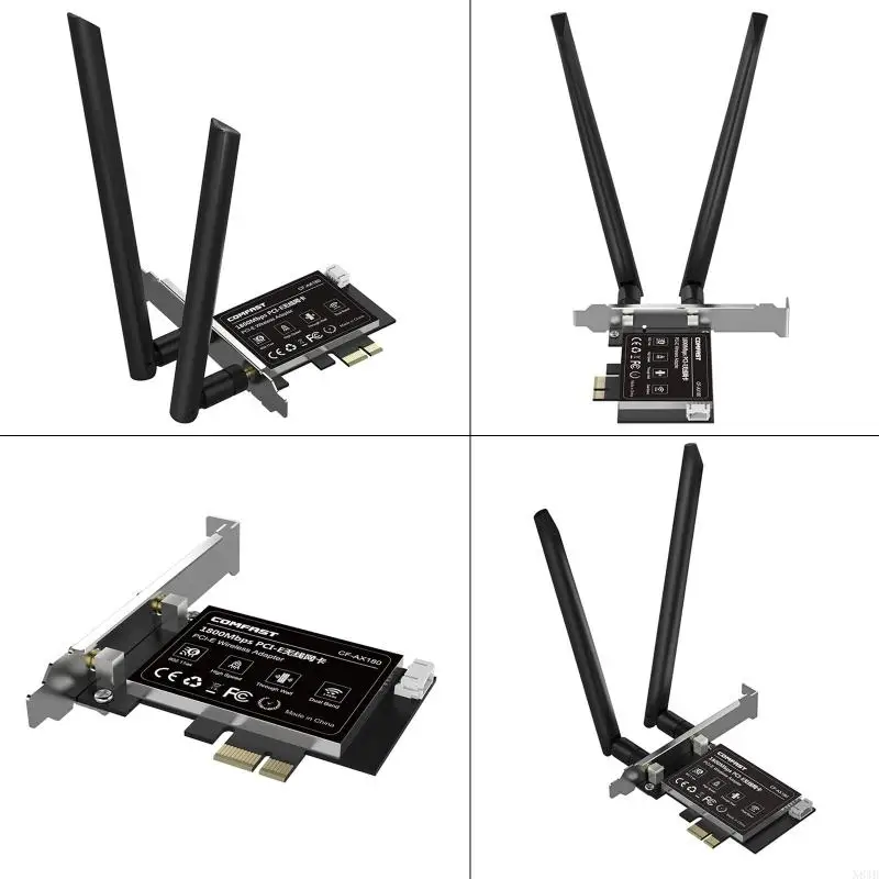 N84B AX180 Desktop PCI-E WiFi6 Wireless Card 1800M Dual Band WiFi6 Gigabit Ethernet Lan Adapter WIFI Antennes