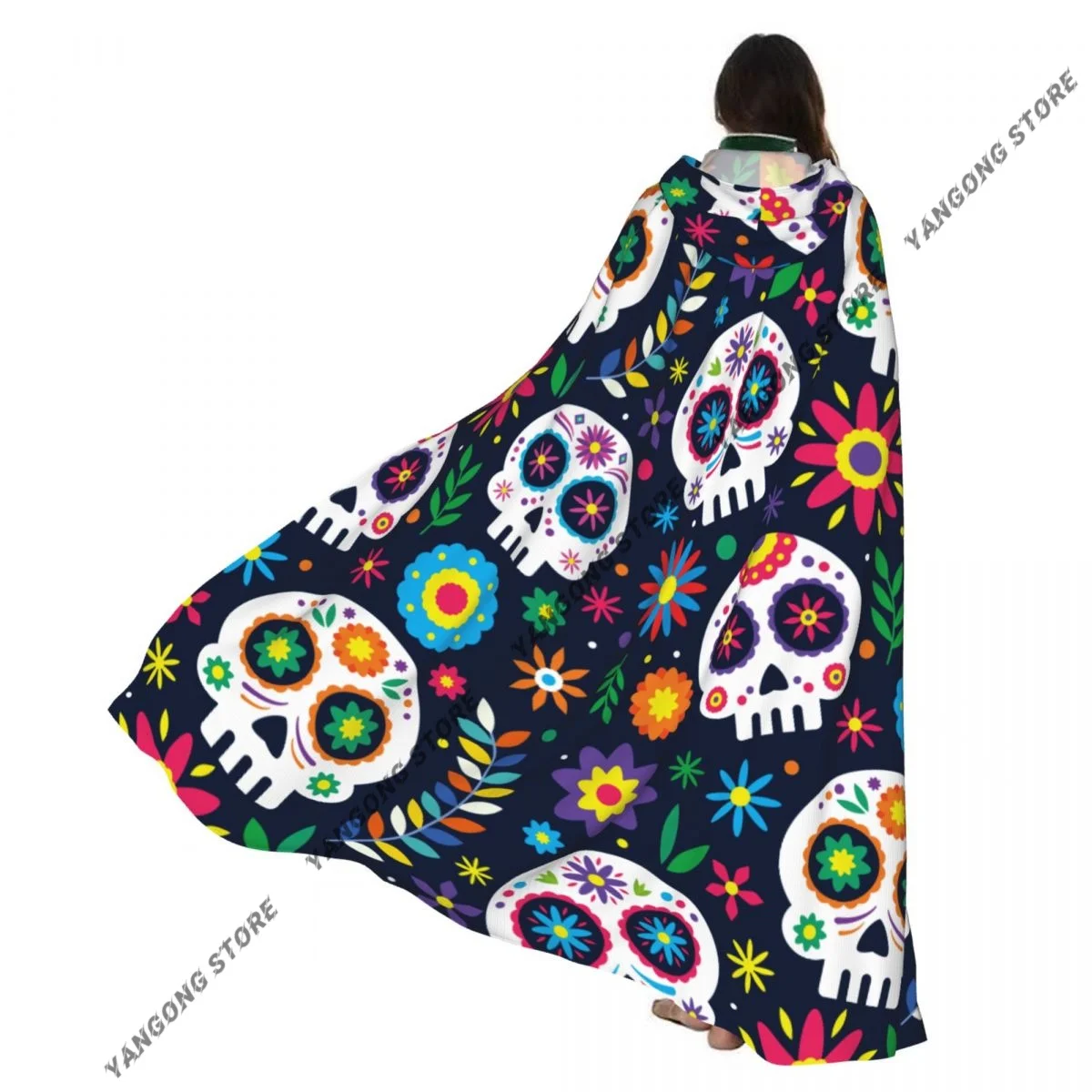 

Cosplay Medieval Costumes Day Of Dead Skull Hooded Cloak Capes Long Robes Jackets Coat Carnival