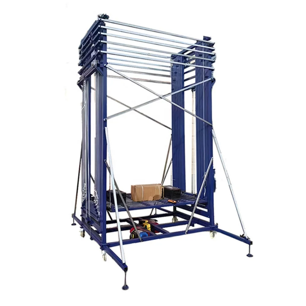 Electric Scaffolding Lift Steel Motor Mobile Scaffold Platform 500kg Capacity for House Building Wall Construction High